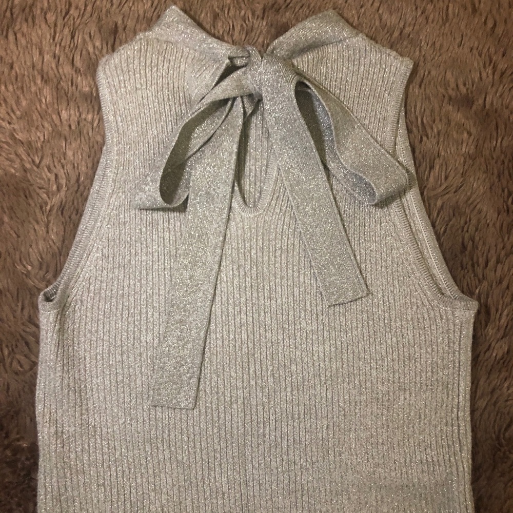 Anthropologie Ribbed Sleeveless Shirt w/ tied bow (ON HOLD)